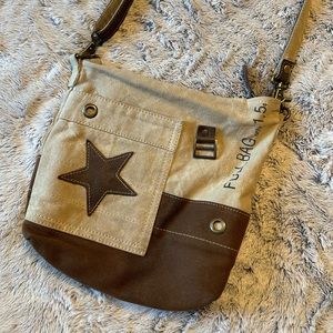 Myra Bag canvas tan and brown